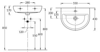 Раковина Kerama Marazzi Boungiorno BG.wb.55 с крепежом 55 см белый